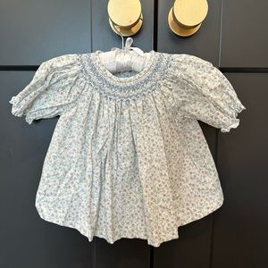 Luli & Me smocked floral top and corduroy pant set 12 months